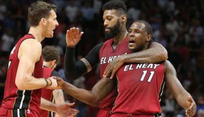  热火全队多点开花战胜公牛队